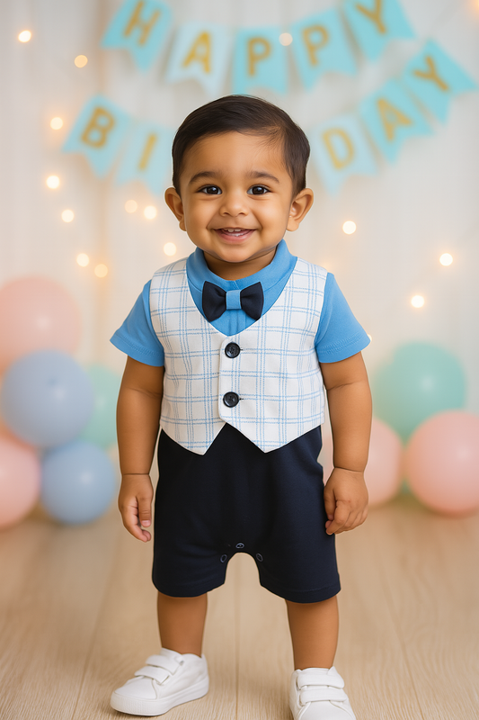 Wish Karo Baby Boys Rompers-(bt508blu)