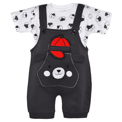 Boys Conversational Printed Dungaree Set