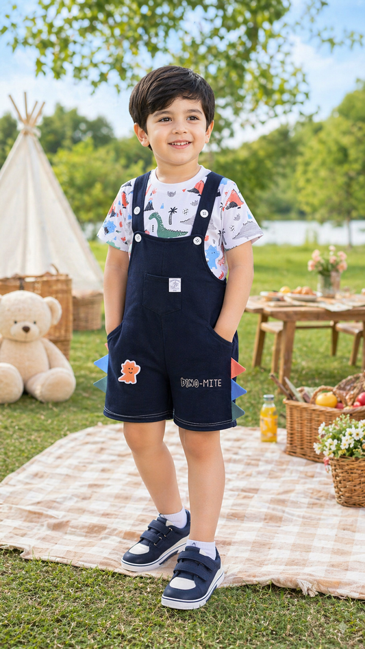 Boy's Casual T-Shirt with Dungaree