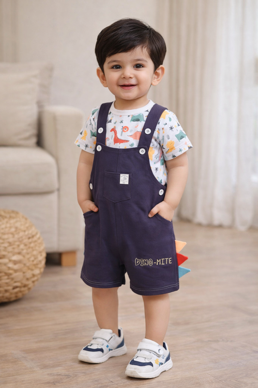 Boys Casual Cotton Dungaree Set