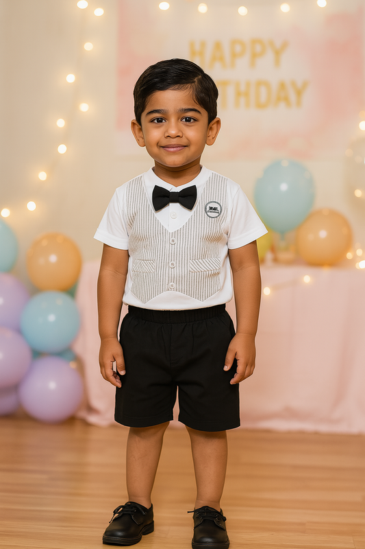 Baby Boys Cotton Striped T-shirt and Shorts Clothing Set