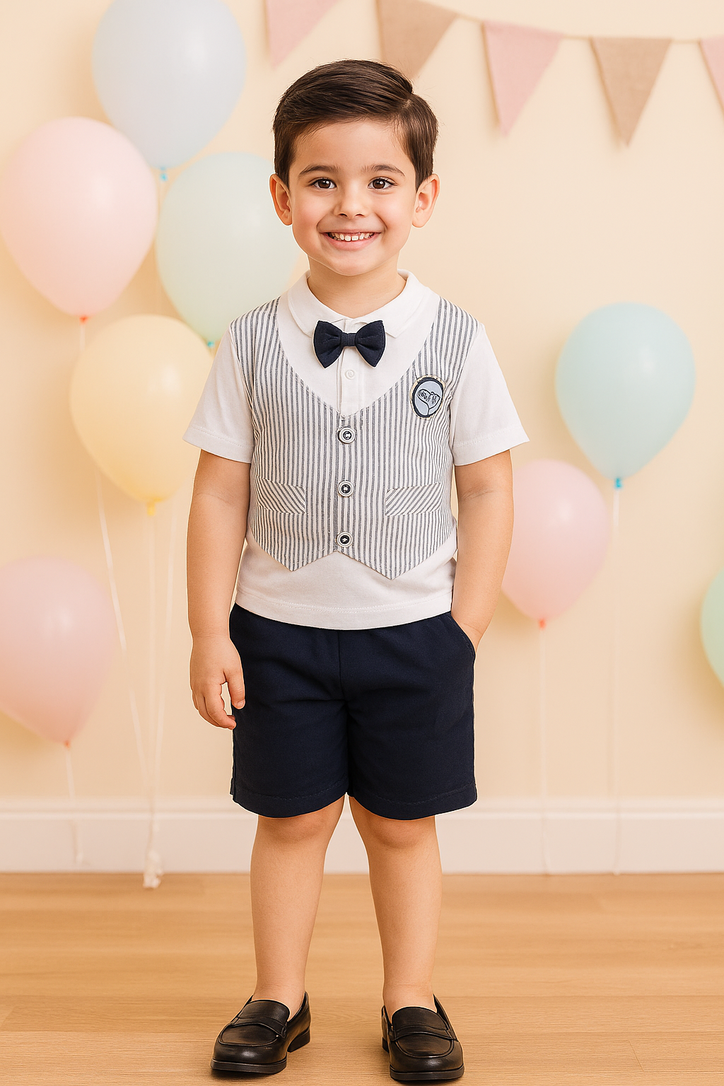 Baby Boys Cotton Striped T-shirt and Shorts Clothing Set