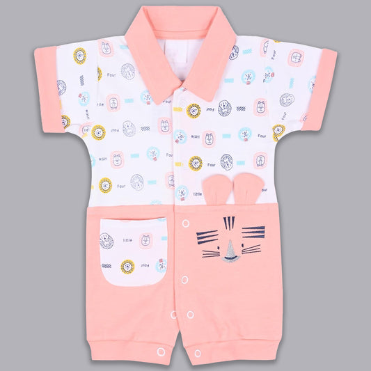 Boys Stirpes and Cotton Rompers with Pocket