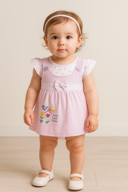Girls Embroidered Sleeveless Frock dress comes with brief.