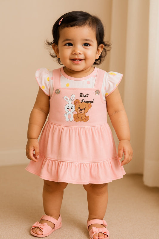 Girls Animal Print Cap Sleeve Frock Dress Comes with Brief