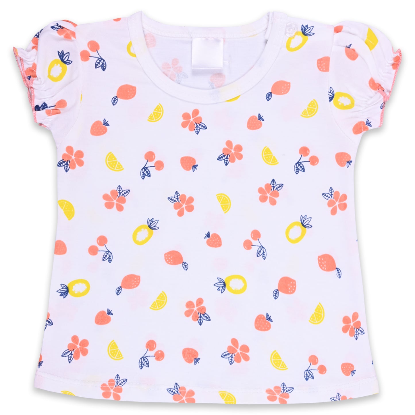 Girls Embroidered Puff Sleeve Frock Dress comes with Brief.