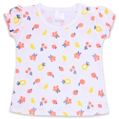 Girls Embroidered Puff Sleeve Frock Dress comes with Brief.