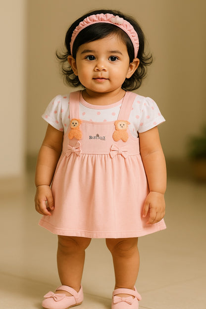 Girls Polka Print Frock Dress Comes With Brief