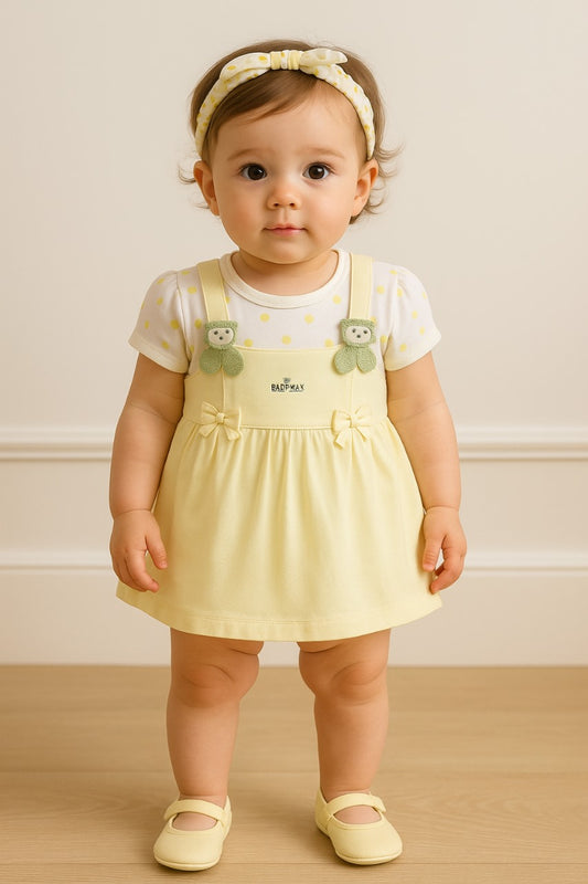 Girls Polka Print Frock Dress Comes With Brief
