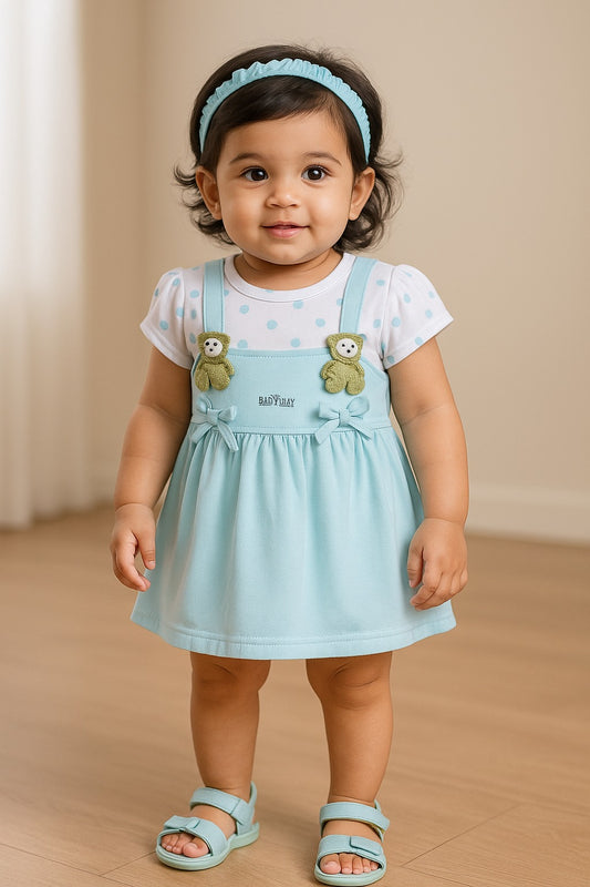 Girls Polka Print Frock Dress Comes With Brief