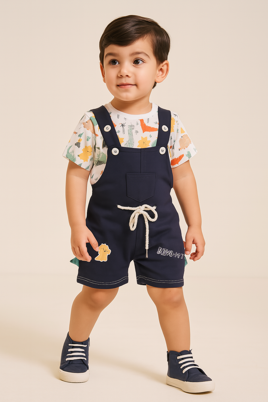 Boy's Casual T-Shirt with Dungaree