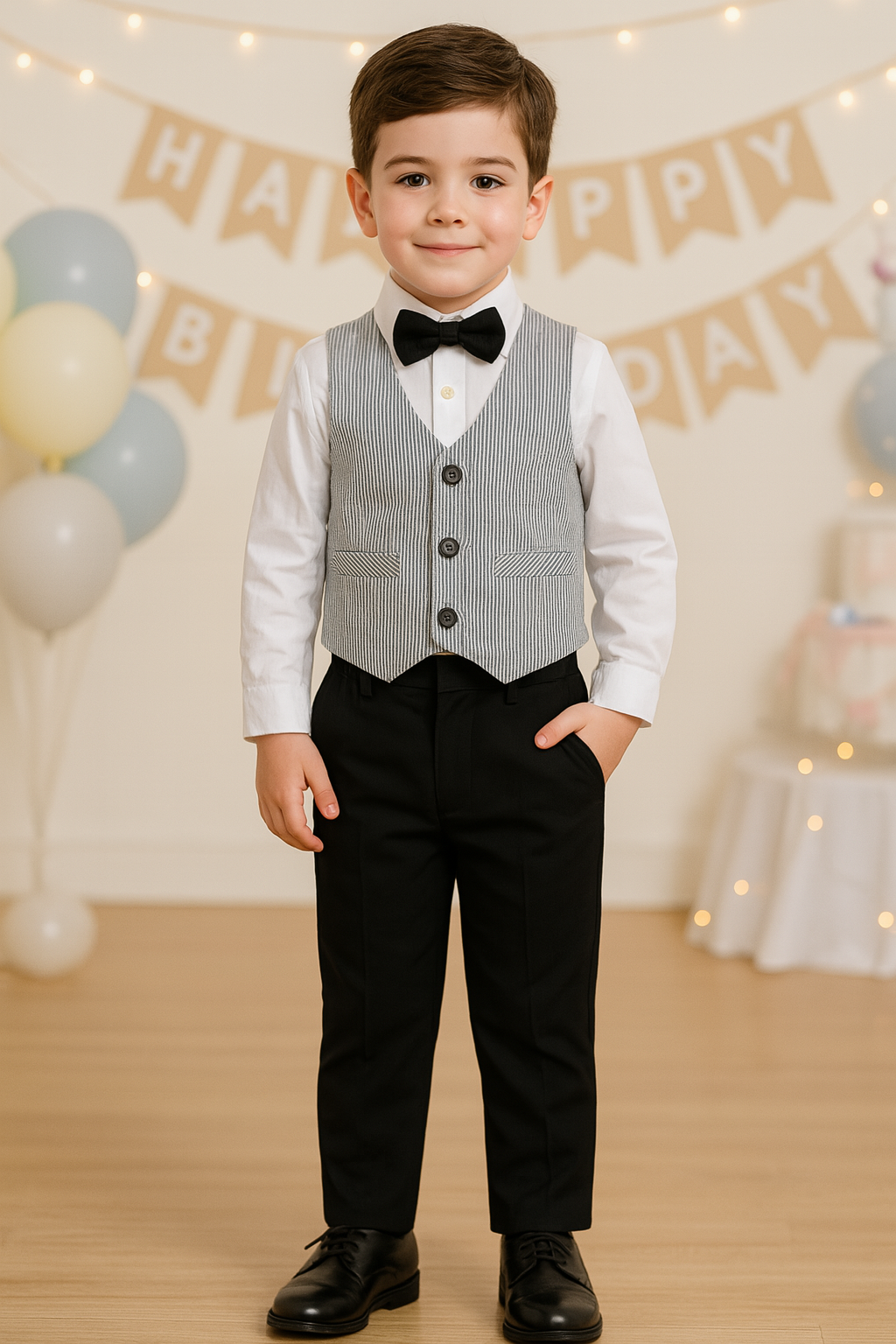 Boys T-Shirt and Pant With Bow-Tie