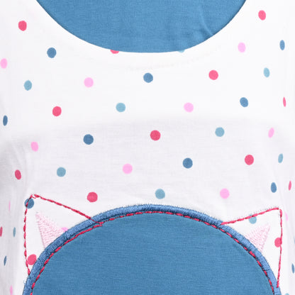 Girls Polka Print Fit and Flare Cap Sleeve Frock Dress