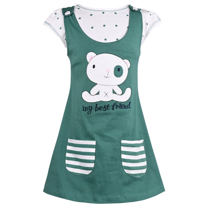 Girls Polka Print Fit and Flare Cap Sleeve Frock Dress