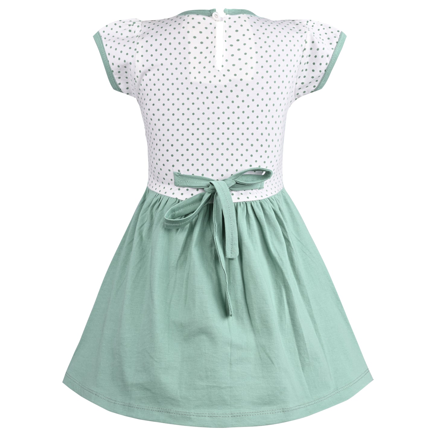 Girls Embroidered Cartoon Bow Cotton Casual Dress