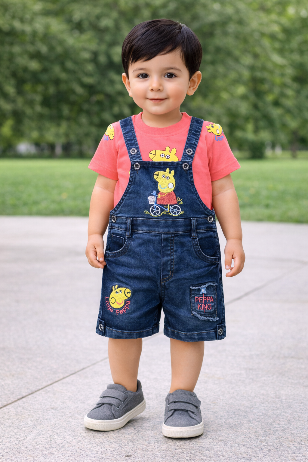 Baby Boys Peppa Pig Denim Overall Set for Kids
