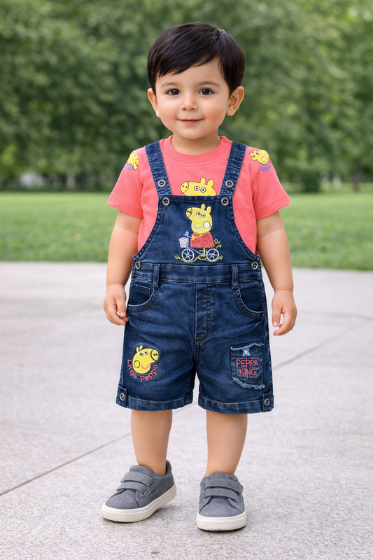 Baby Boys Peppa Pig Denim Overall Set for Kids