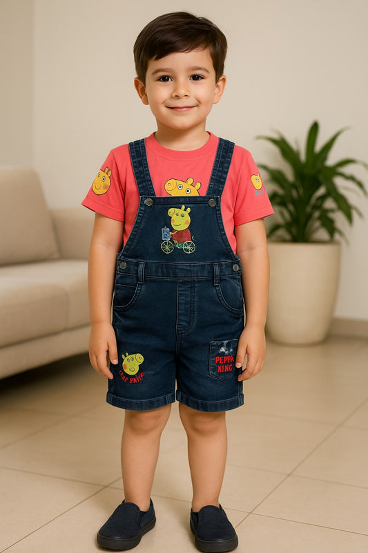 Baby Boys Peppa Pig Denim Overall Set for Kids