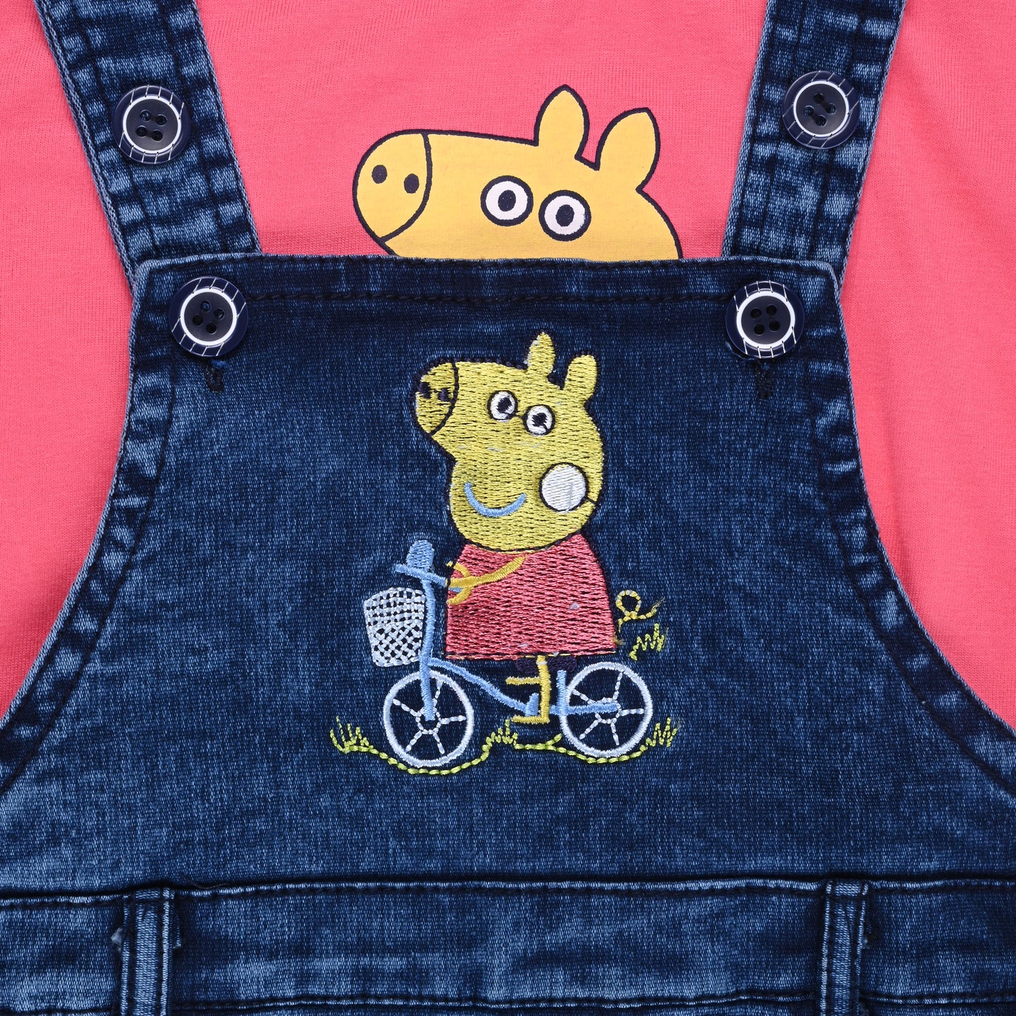 Boys Applique T-Shirt And Dungaree Set