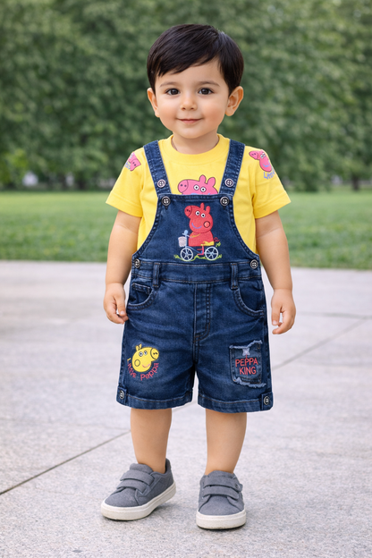 Baby Boys Peppa Pig Denim Overall Set for Kids