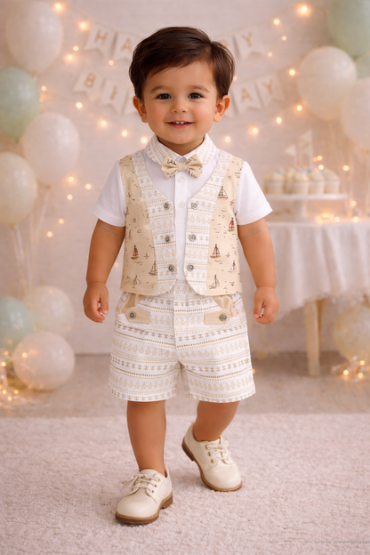 Boys Cotton T-shirt and Shorts Partywear Set