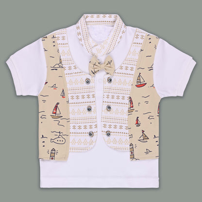 Boys Cotton T-shirt and Shorts Partywear Set