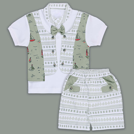 Boys Cotton T-shirt and Shorts Partywear Set