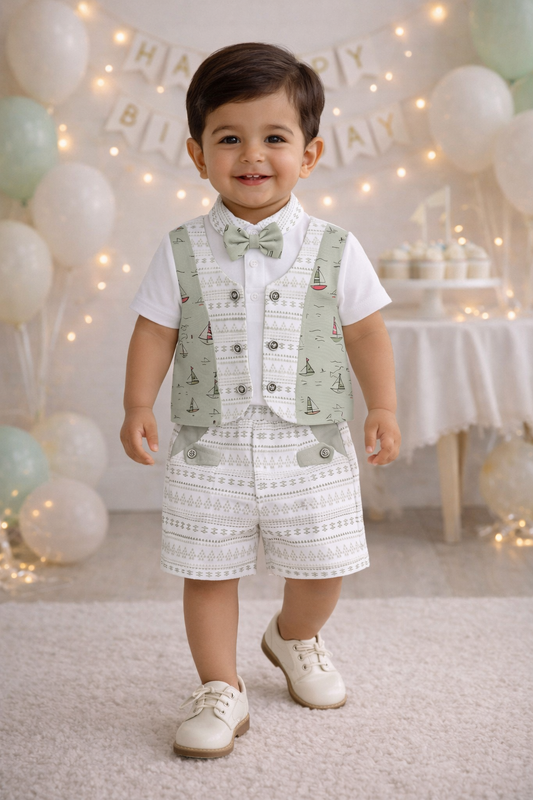 Boys Cotton T-shirt and Shorts Partywear Set bt831