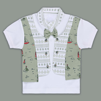Boys Cotton T-shirt and Shorts Partywear Set
