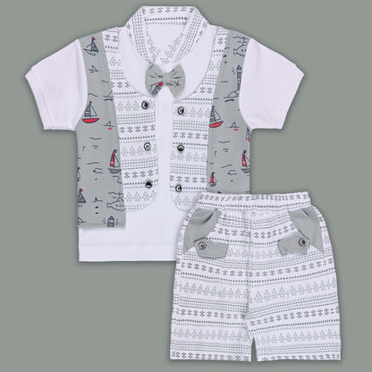 Boys Cotton T-shirt and Shorts Partywear Set