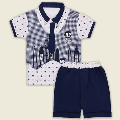 Boys Cotton T-shirt and Shorts Partywear Set bt828