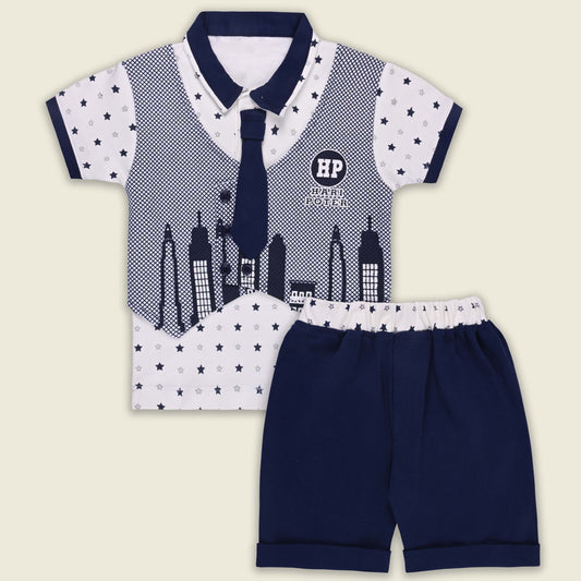 Boys Cotton T-shirt and Shorts Partywear Set bt828