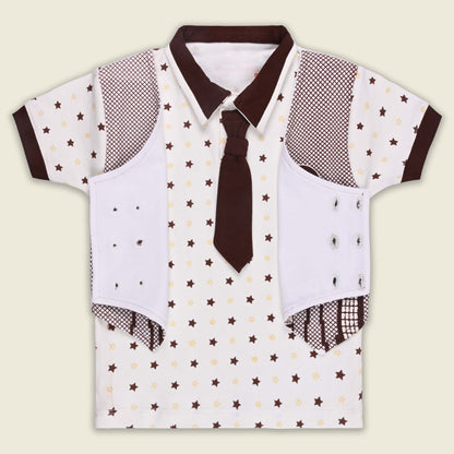 Boys Cotton T-shirt and Shorts Partywear Set bt828