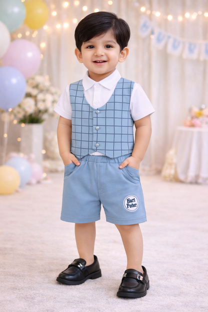 Boys Cotton T-shirt and Shorts Partywear Set bt829