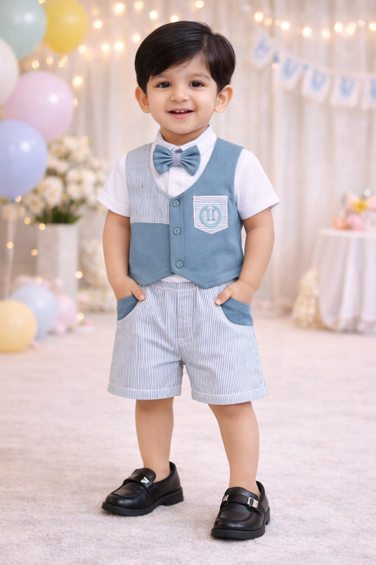 Boys Cotton T-shirt and Shorts Partywear Set bt830