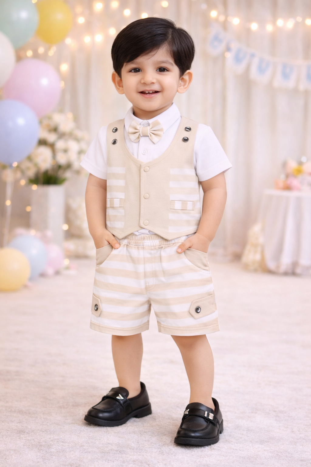 Boys Cotton T-shirt and Shorts Partywear Set