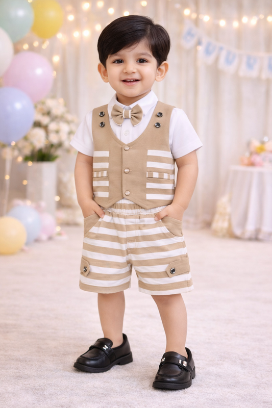 Boys Cotton T-shirt and Shorts Partywear Set