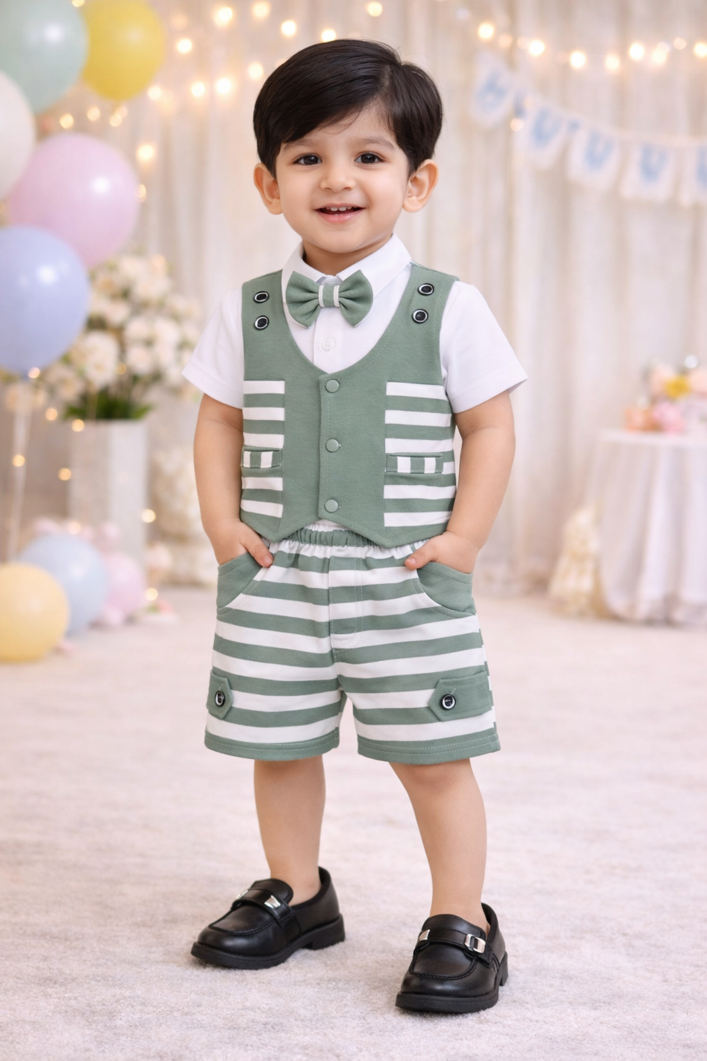 Boys Cotton T-shirt and Shorts Partywear Set