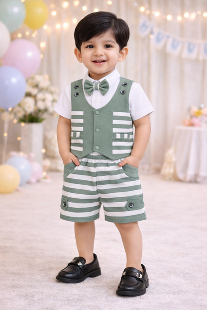 Boys Cotton T-shirt and Shorts Partywear Set