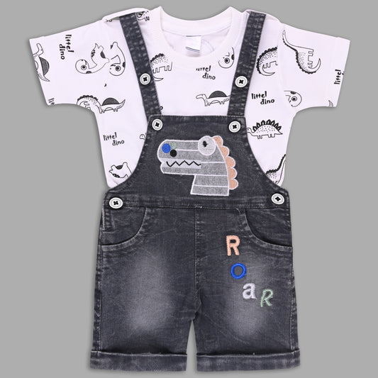 Boys Striped T-shirt and Denim Dungaree Set