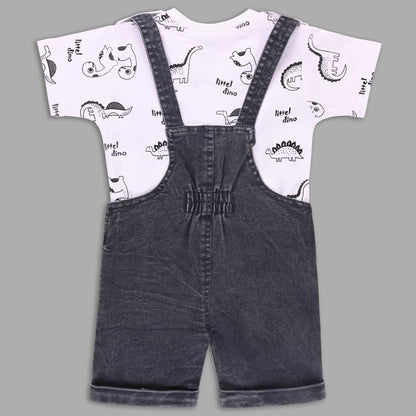Boys Striped T-shirt and Denim Dungaree Set