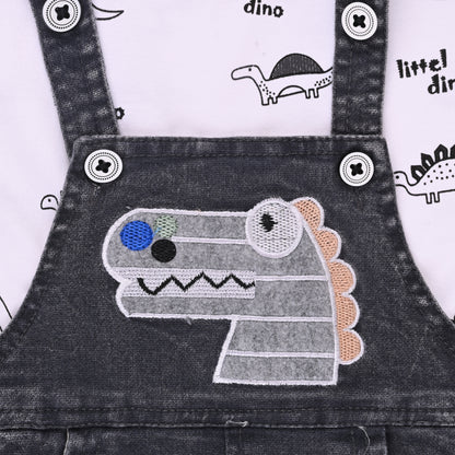 Boys Striped T-shirt and Denim Dungaree Set