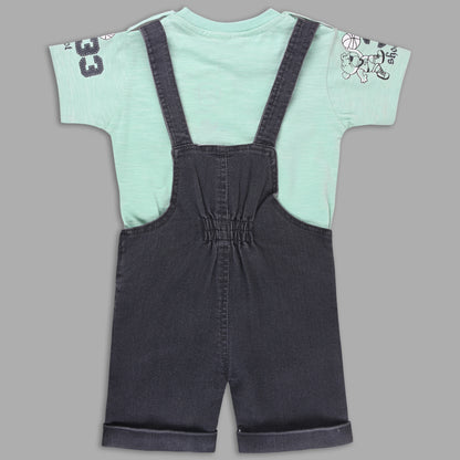 Boys Striped T-shirt and Denim Dungaree Set