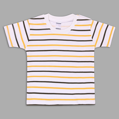 Boys Striped T-shirt and Denim Dungaree Set