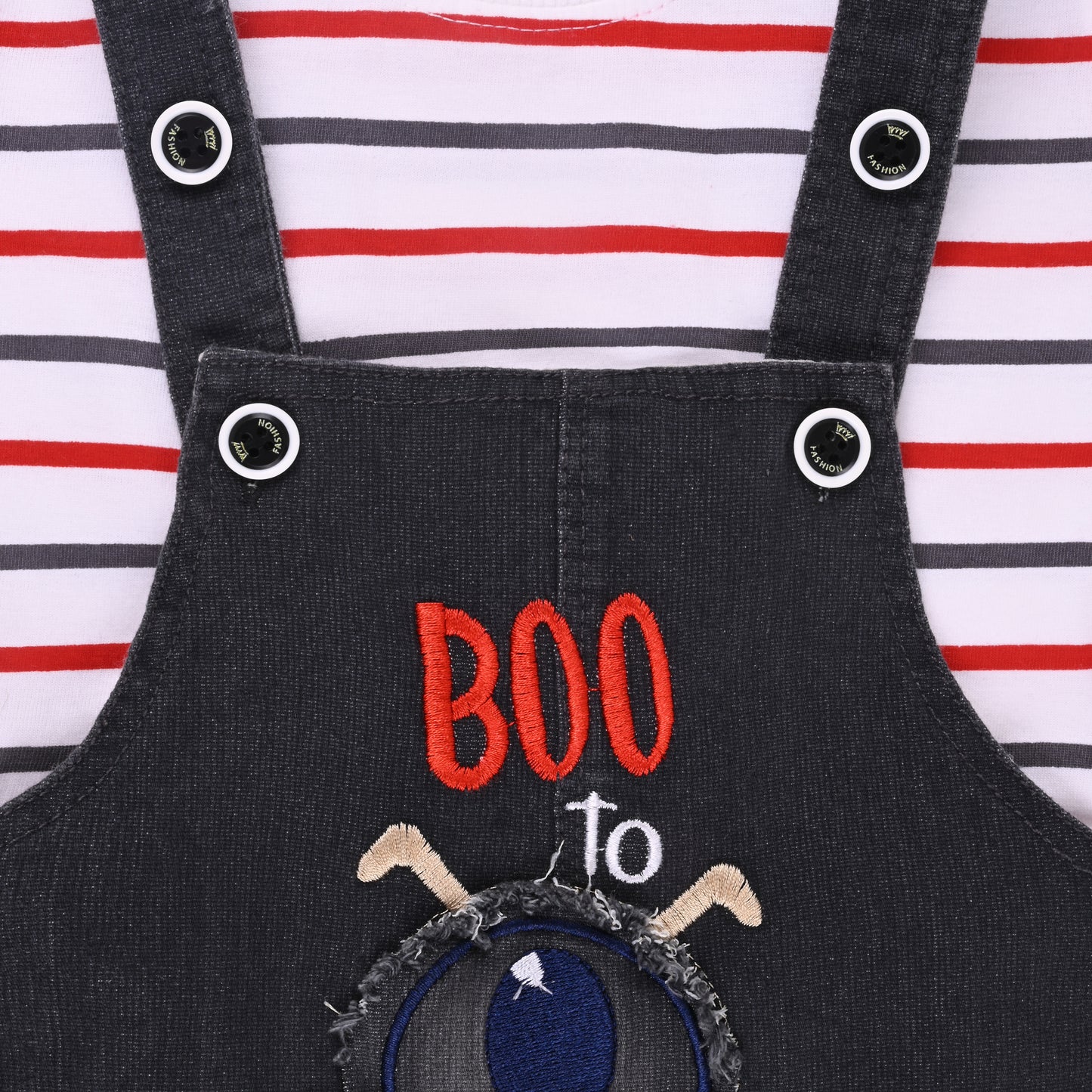 Boys Striped T-shirt and Denim Dungaree Set