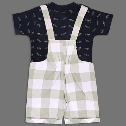 Boys Striped T-shirt and Denim Dungaree Set