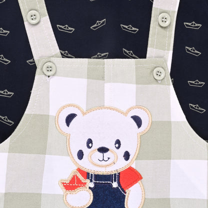 Boys Striped T-shirt and Denim Dungaree Set