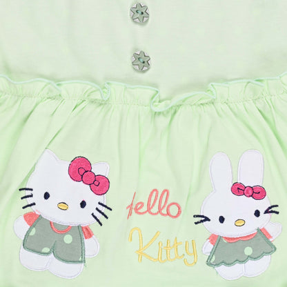 Girls Hello Kitty Embroidered Cotton Casual Dress