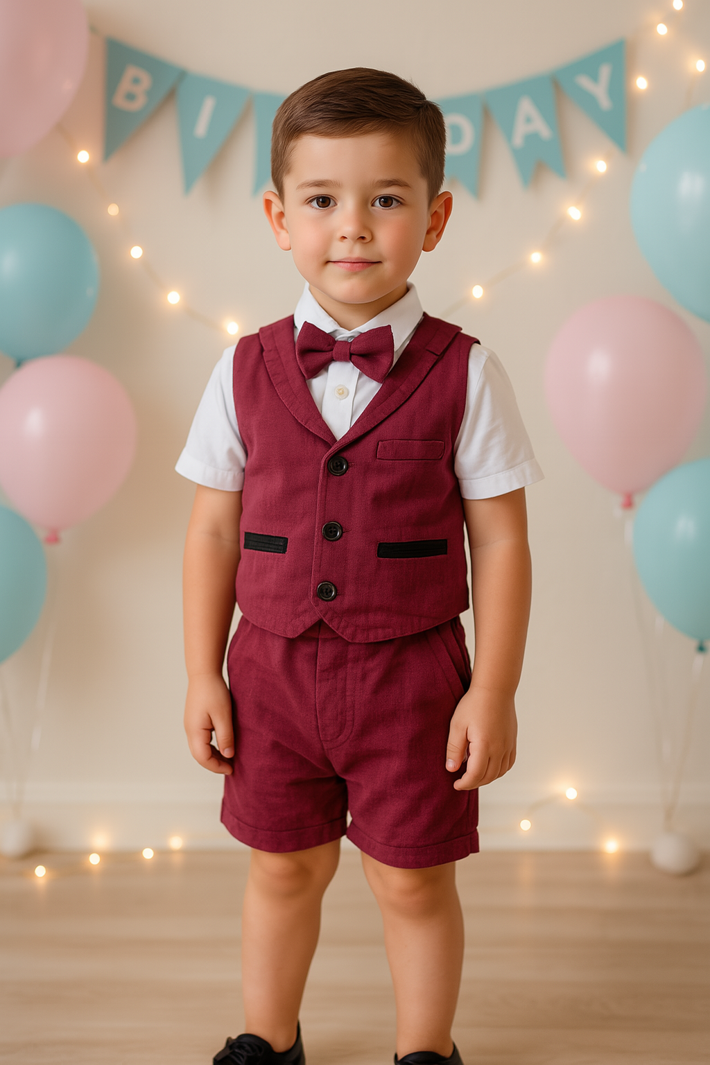 Boys Rompers With Bow-Tie
