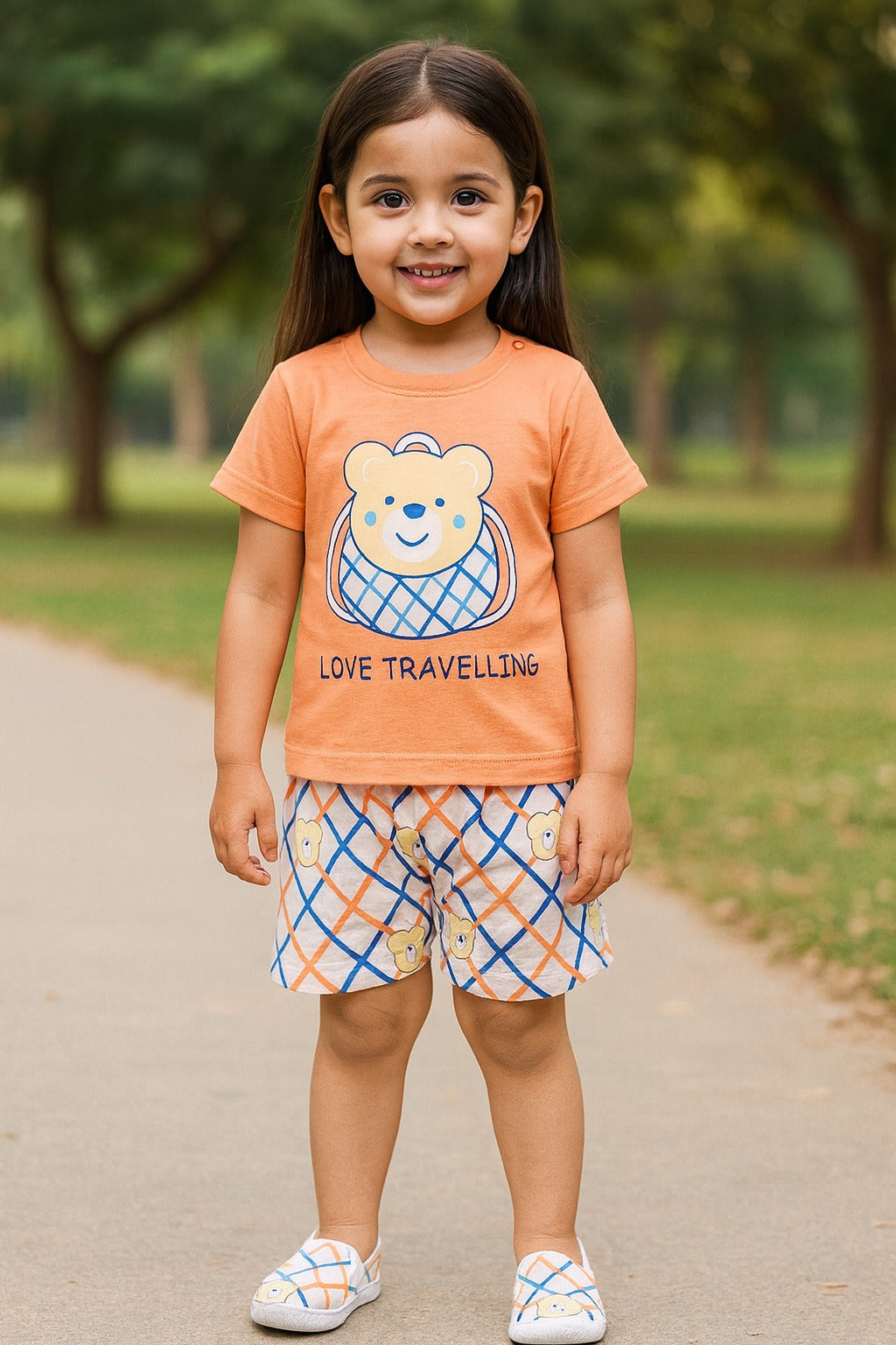 Unisex Knee Length Floral  Printed T-Shirt and Shorts